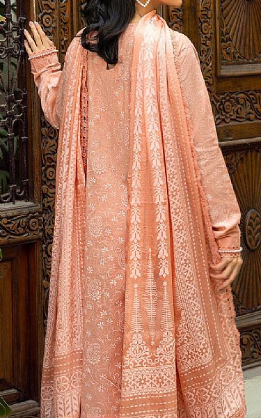 Gul Ahmed Peach Lawn Suit | Pakistani Lawn Dress in USA- Image 2