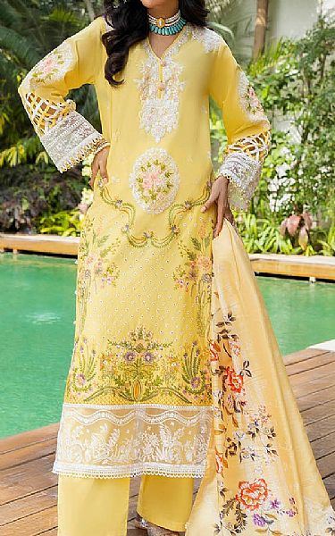Gul Ahmed Yellow Lawn Suit | Pakistani Lawn Dress in USA- Image 1