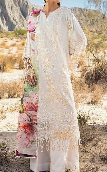 Gul Ahmed Off White Lawn Suit | Pakistani Lawn Dress in USA- Image 1