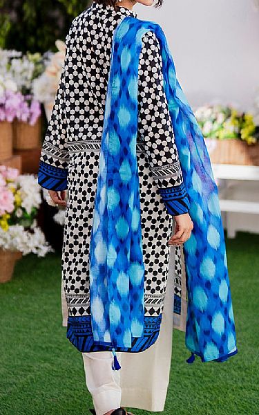 Gul Ahmed Off White/Black Lawn Suit | Pakistani Lawn Dress in USA- Image 2