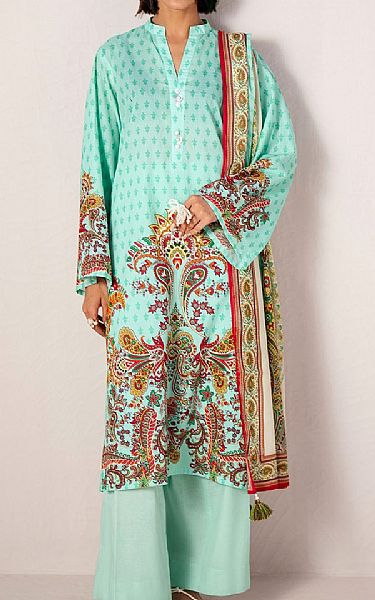 Gul Ahmed Mint Lawn Suit | Pakistani Lawn Dress in USA- Image 1