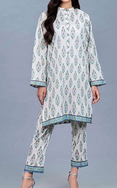 Gul Ahmed White Lawn Kurti | Pakistani Dresses in USA- Image 1