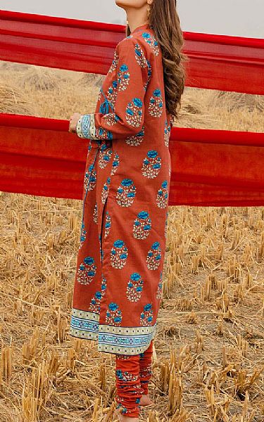 Cinnabar Red Lawn Kurti | Pakistani Dresses in USA