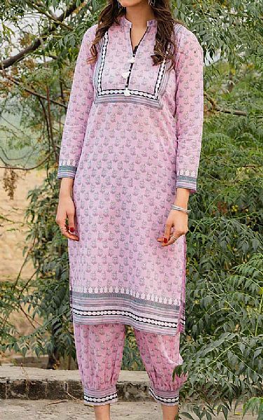 Gul Ahmed Pastel Pink Lawn Kurti | Pakistani Dresses in USA- Image 1