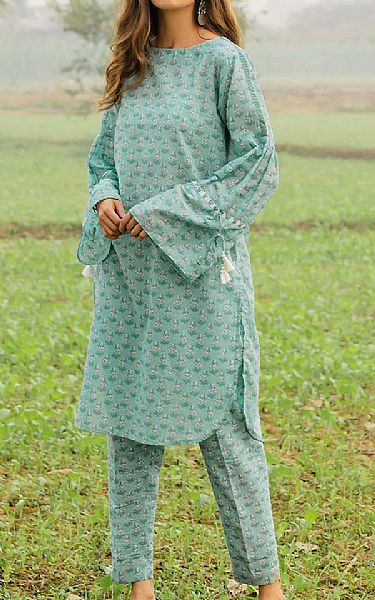 Gul Ahmed Mint Green Lawn Kurti | Pakistani Dresses in USA- Image 1