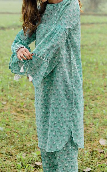 Gul Ahmed Mint Green Lawn Kurti | Pakistani Dresses in USA- Image 2