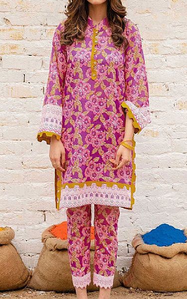 Gul Ahmed Shocking Pink Lawn Kurti | Pakistani Dresses in USA- Image 1