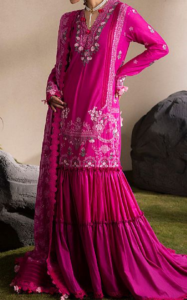 Gul Ahmed Hot Pink Lawn Suit | Pakistani Lawn Dress in USA- Image 1