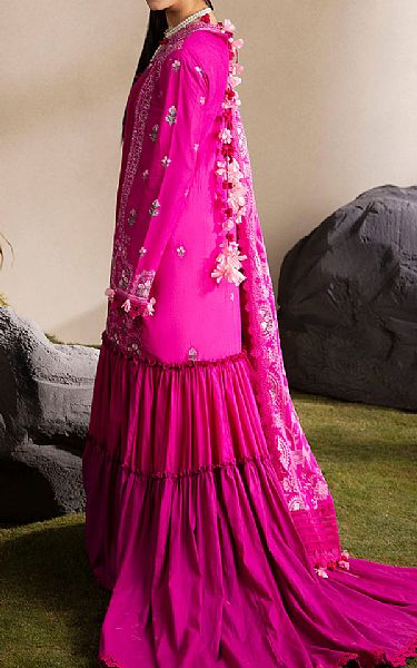 Gul Ahmed Hot Pink Lawn Suit | Pakistani Lawn Dress in USA- Image 2