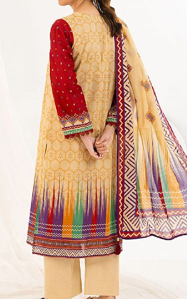Gul Ahmed Sand Gold Lawn Suit | Pakistani Lawn Dress in USA- Image 2