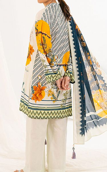 Gul Ahmed Off White Lawn Suit | Pakistani Lawn Dress in USA- Image 2
