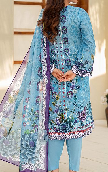 Gul Ahmed Moonstone Blue Lawn Suit | Pakistani Lawn Dress in USA- Image 2