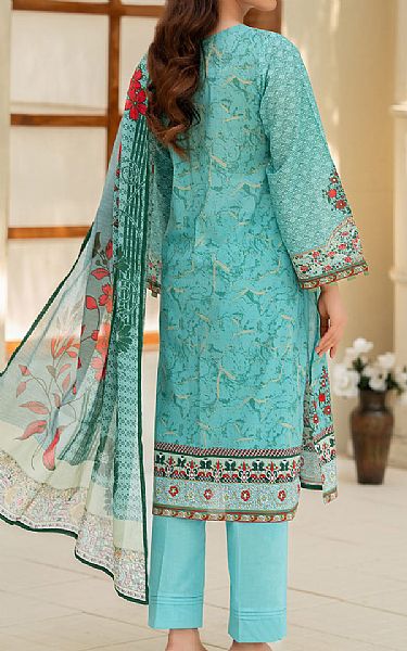 Gul Ahmed Fountain Blue Lawn Suit | Pakistani Lawn Dress in USA- Image 2