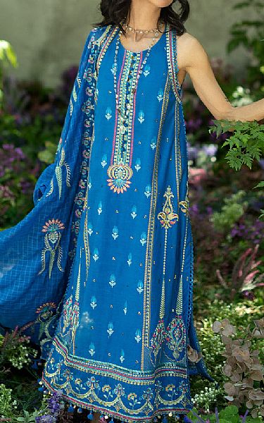Gul Ahmed French Blue Lawn Suit | Pakistani Lawn Dress in USA- Image 2