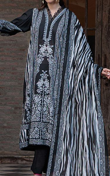Gul Ahmed Black/Off White Lawn Suit | Pakistani Lawn Dress in USA- Image 1