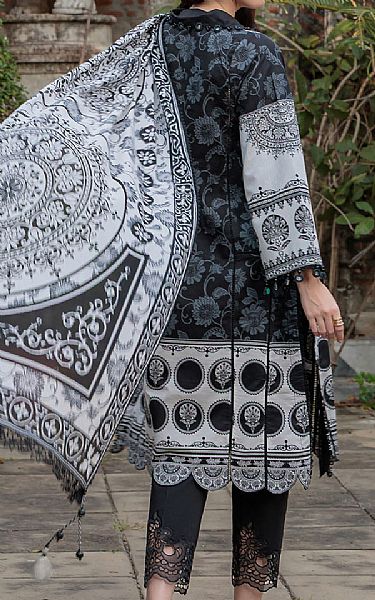 Gul Ahmed Light Grey/Black Lawn Suit | Pakistani Lawn Dress in USA- Image 2