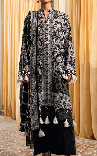 Gul Ahmed Black/Off White Lawn Suit | Pakistani Lawn Dress in USA- Image 1