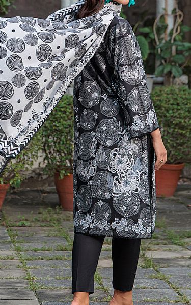 Gul Ahmed Black/Grey Lawn Suit | Pakistani Lawn Dress in USA- Image 2