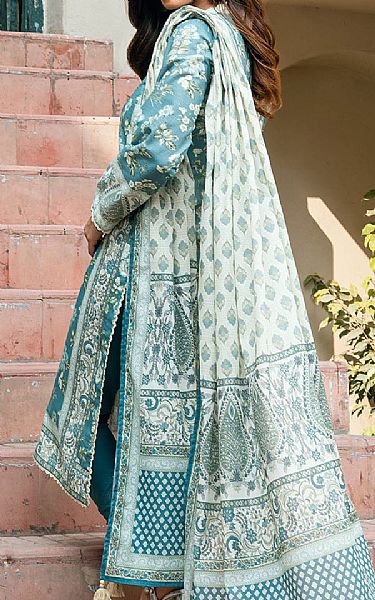 Gul Ahmed Moonstone Blue Cross Hatch Suit | Pakistani Lawn Dress in USA- Image 2