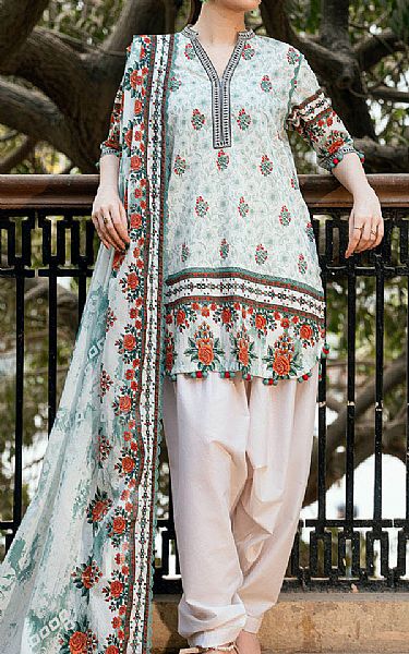 Gul Ahmed Off White Cross Hatch Suit | Pakistani Lawn Dress in USA- Image 1