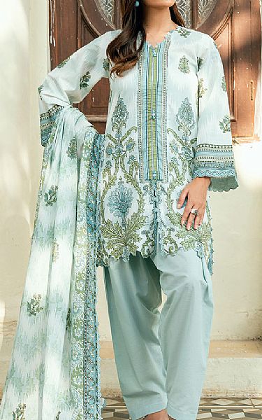 Gul Ahmed Pale Blue Cross Hatch Suit | Pakistani Lawn Dress in USA- Image 1