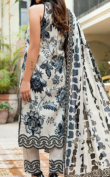 Gul Ahmed Off White/Black Cross Hatch Suit | Pakistani Lawn Dress in USA- Image 2