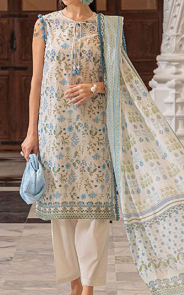 Gul Ahmed Ivory Lawn Suit | Pakistani Lawn Dress in USA- Image 1