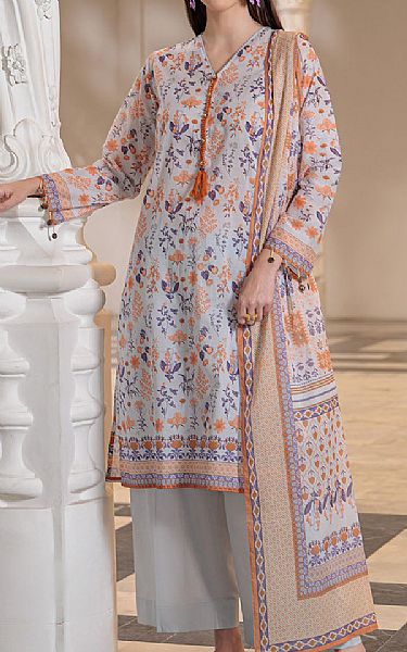 Gul Ahmed French Grey Lawn Suit | Pakistani Lawn Dress in USA- Image 1