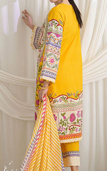 Gul Ahmed Off White/Yellow Dobby Suit | Pakistani Lawn Dress in USA- Image 2