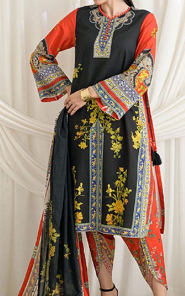 Gul Ahmed Black Dobby Suit | Pakistani Lawn Dress in USA- Image 1