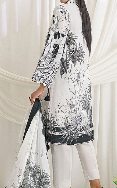 Gul Ahmed Off White/Black Dobby Suit | Pakistani Lawn Dress in USA- Image 2