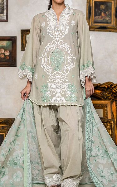 Gul Ahmed Pastel Grey Lawn Suit | Pakistani Lawn Dress in USA- Image 1