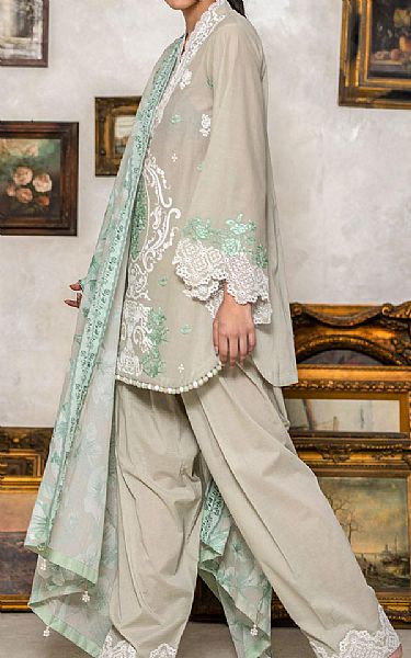 Gul Ahmed Pastel Grey Lawn Suit | Pakistani Lawn Dress in USA- Image 2