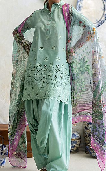 Gul Ahmed Summer Green Lawn Suit | Pakistani Lawn Dress in USA- Image 1