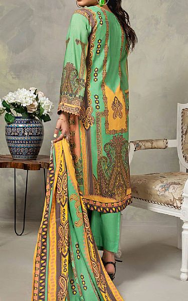 Gul Ahmed Pastel Green Linen Suit | Pakistani Winter Dresses- Image 2