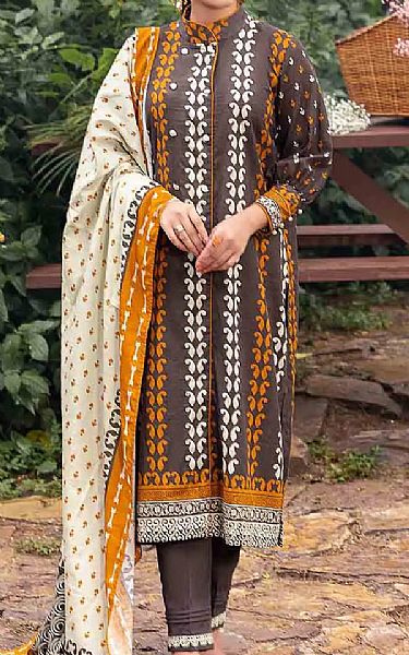 Gul Ahmed Brown Khaddar Suit | Pakistani Winter Dresses- Image 1