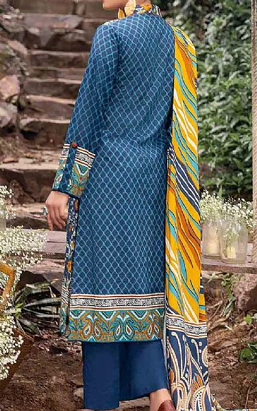 Gul Ahmed Navy Blue Khaddar Suit | Pakistani Winter Dresses- Image 2