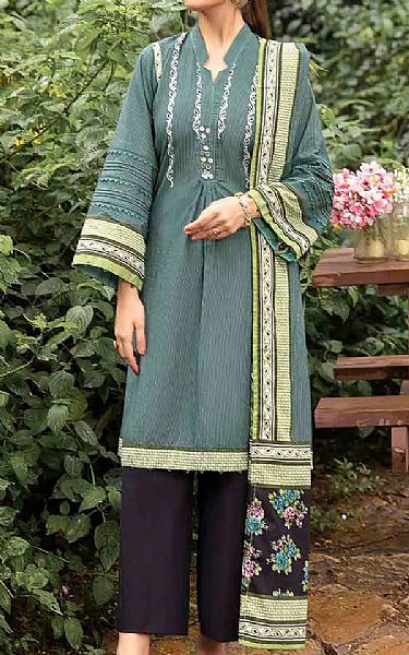 Gul Ahmed Slate Grey Khaddar Suit | Pakistani Winter Dresses- Image 1