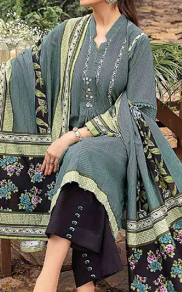 Gul Ahmed Slate Grey Khaddar Suit | Pakistani Winter Dresses- Image 2