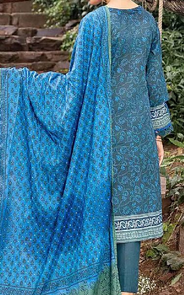 Gul Ahmed Teal Blue Khaddar Suit | Pakistani Winter Dresses- Image 2