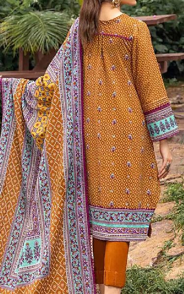 Gul Ahmed Orange Khaddar Suit | Pakistani Winter Dresses- Image 2