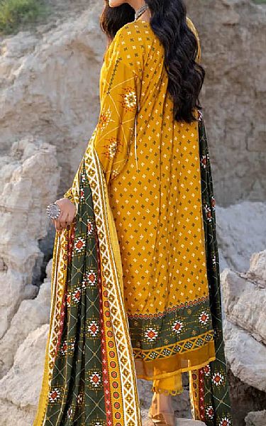Gul Ahmed Mustard Linen Suit | Pakistani Dresses in USA- Image 2