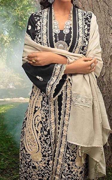 Gul Ahmed Black Khaddar Suit | Pakistani Dresses in USA- Image 2