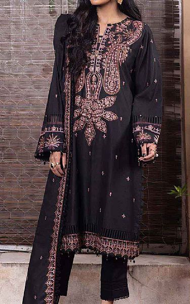 Gul Ahmed Black Karandi Suit | Pakistani Dresses in USA- Image 1