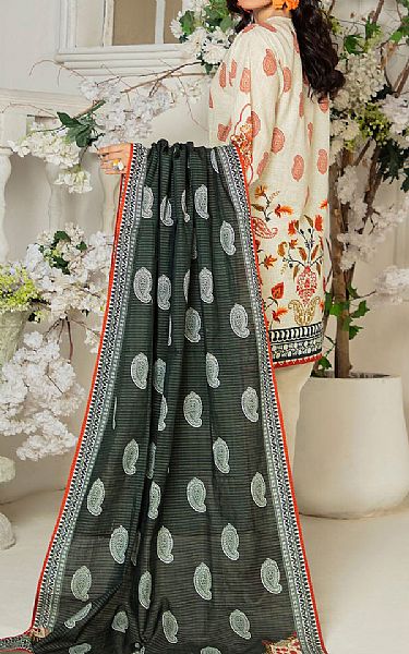 Gul Ahmed Off White Khaddar Suit | Pakistani Winter Dresses in USA- Image 2