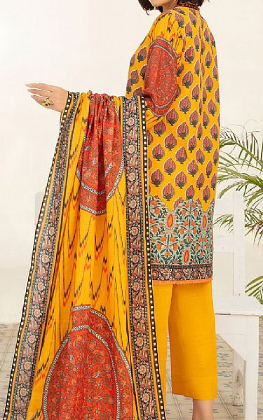Gul Ahmed Golden Yellow Khaddar Suit | Pakistani Winter Dresses in USA- Image 2