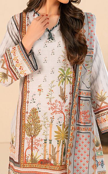 Gul Ahmed Light Grey Khaddar Suit | Pakistani Winter Dresses in USA- Image 1