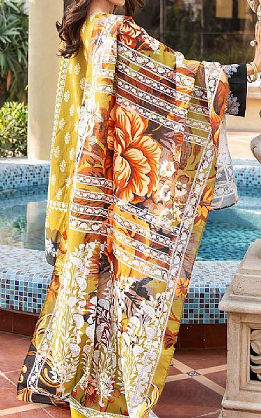 Gul Ahmed Mustard/Black Khaddar Suit | Pakistani Winter Dresses in USA- Image 2