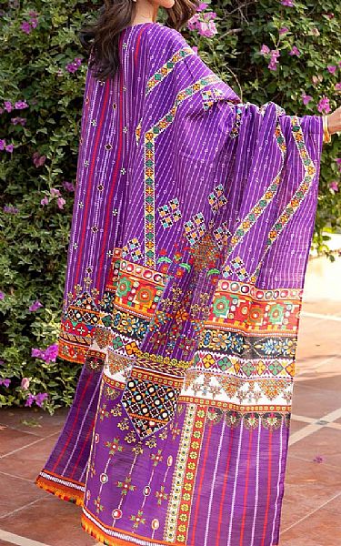 Gul Ahmed Warm Purple Khaddar Suit | Pakistani Winter Dresses in USA- Image 2