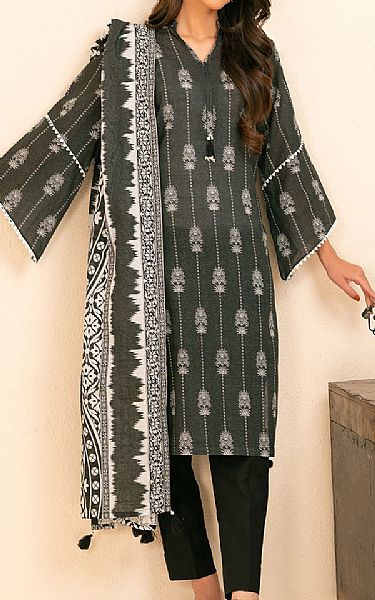 Gul Ahmed Black Khaddar Suit | Pakistani Winter Dresses in USA- Image 1